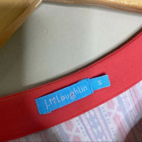 J. McLaughlin Navy Purple Mayan Paisley Catalina Cloth Boca Tunic Top Size Small - Picture 4 of 11